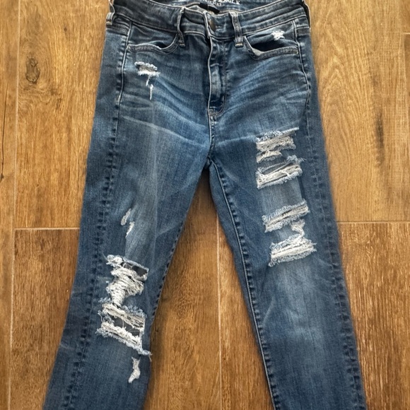 American Eagle Super Stretch Jegging Distressed Skinny Jean Women’s 4 Long #1055 - Picture 2 of 8